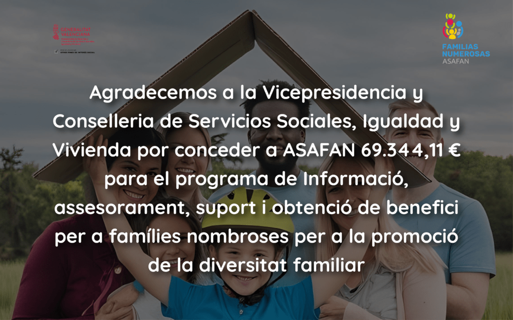 subvención para familias numerosas