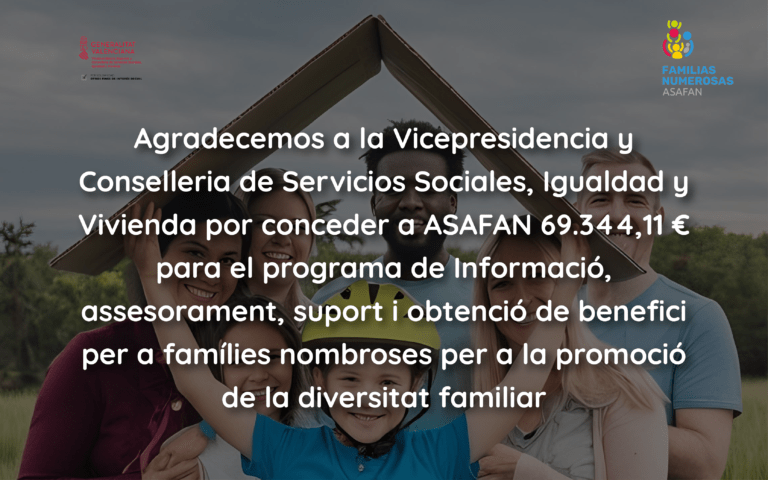 subvención para familias numerosas